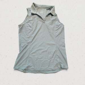 G Gradual Golf Polo Shirt Womens Medium Light Grey Sleeveless Quick Dry Tennis